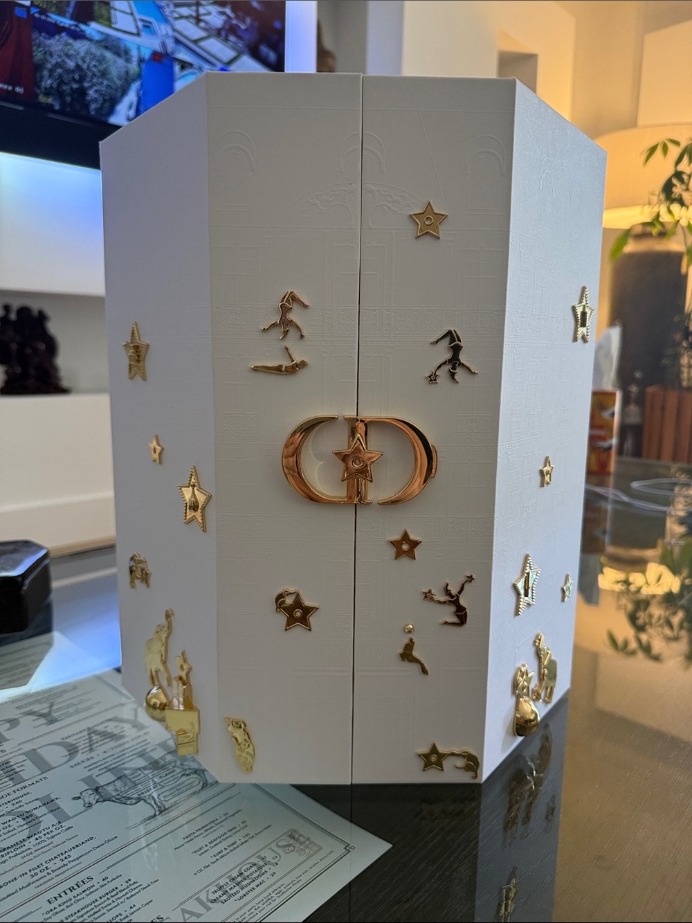 Dior White Box with Gold Star Accents